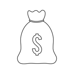 money bag financial item market commerce icon. Flat and isolated design. Vector illustration