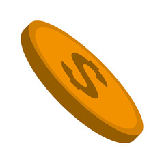 coin money financial item market commerce icon. Flat and isolated design. Vector illustration
