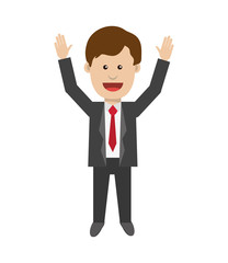 businessman necktie man male cartoon suit business icon. Flat and isolated design. Vector illustration