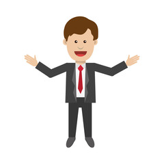 businessman necktie man male cartoon suit business icon. Flat and isolated design. Vector illustration