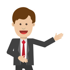 businessman necktie man male cartoon suit business icon. Flat and isolated design. Vector illustration