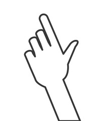 human hand gesture fingers palm  icon. Flat and isolated design. Vector illustration
