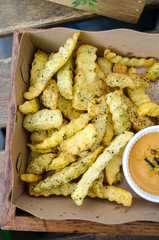 French fires with sauce.