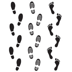 Human footprints vector icons. - 119531565