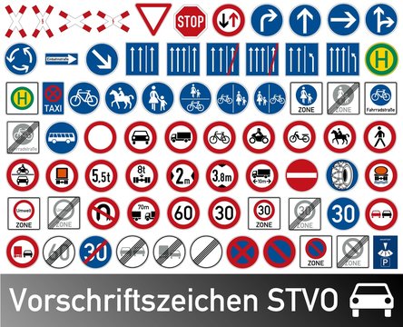 Verkehrszeichen STVO Vorschriftszeichen Sammlung icon Set Vektor / german  traffic road sign icon vector collection set Stock Vector | Adobe Stock