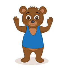 Cute teddy bear mascot, teddy bear children's character. Vector illustration