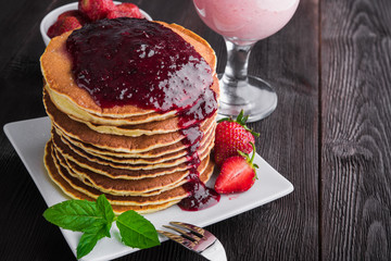 sweet breakfast of pancakes