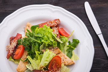 Caesar salad with grilled chicken