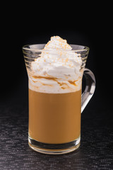 White cup of espresso coffee