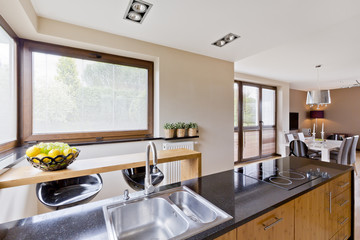 Open plan kitchen