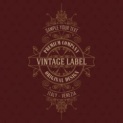 Old vintage card with floral ornament - vector