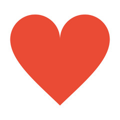 heart shape love passion romantic icon. Flat and isolated design. Vector illustration