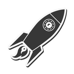 rocket spaceship space flame aircraf science silhouette icon. Flat and isolated design. Vector illustration