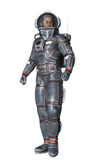 3D Rendering Astronaut on White