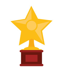 star trophy winner cinema movie film entertainment icon. Flat and isolated design. Vector illustration