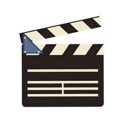 Fototapeta premium clapboard cinema movie film entertainment icon. Flat and isolated design. Vector illustration