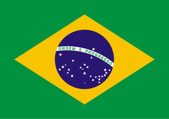 Brazil flag, vector illustration.