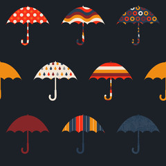 Pretty Umbrellas Cute Colorful Childish Seamless Pattern