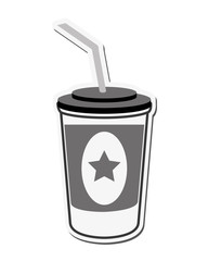 soda coke star cinema movie film entertainment icon. Flat and isolated design. Vector illustration