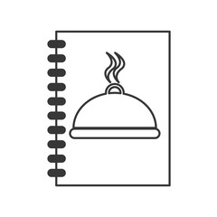 menu plate book food restaurant icon. Flat and isolated design. Vector illustration