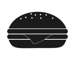 hamburger fast food menu restaurant lunch icon. Flat and isolated design. Vector illustration