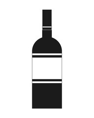 bottle alcohol drink menu restaurant icon. Flat and isolated design. Vector illustration
