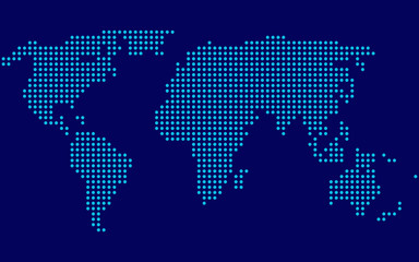 Dotted world map vector