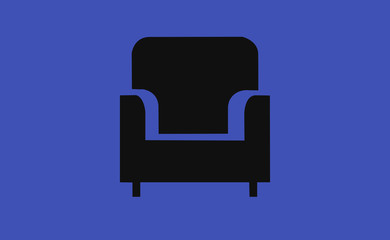 Vector chair symbol icon on flat background