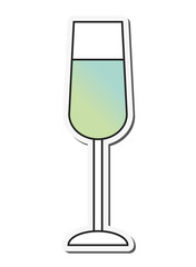 cocktail glass alcohol drink menu restaurant icon. Flat and isolated design. Vector illustration