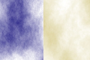 Illustration of a dark blue and creme divided white smoky background