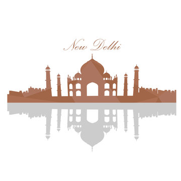 Isolated Taj Mahal landscape