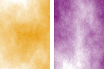 Illustration of an orange and purple divided white smoky background