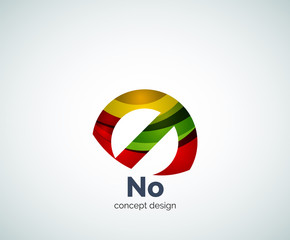 Vector no concept, prohibition logo template