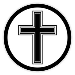 Obraz premium Religious cross button.