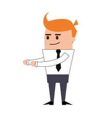 businessman man male cartoon worker proffesional icon. Flat and isolated design. Vector illustration