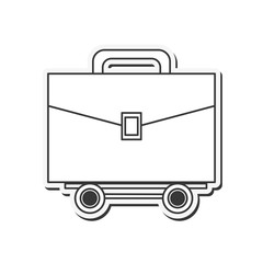 suitcase wheel bag business travel proffesional icon. Flat and isolated design. Vector illustration