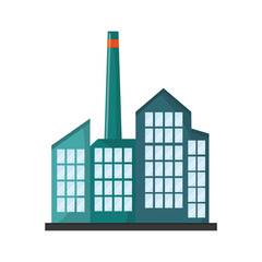 Obraz premium plant factory industry building industrial icon. Flat and isolated design. Vector illustration