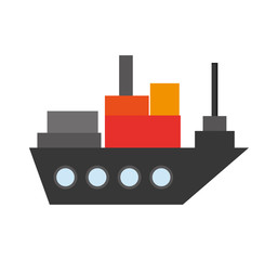 ship boat container sea ocean transportation icon. Colorful and isolated design. Vector illustration