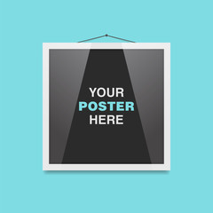 Poster in frame on the wall vector mockup