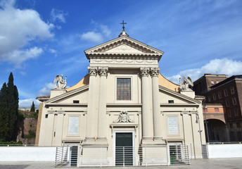 Fototapeta na wymiar San Rocco all'Augusteo, neoclsssical church in Rome