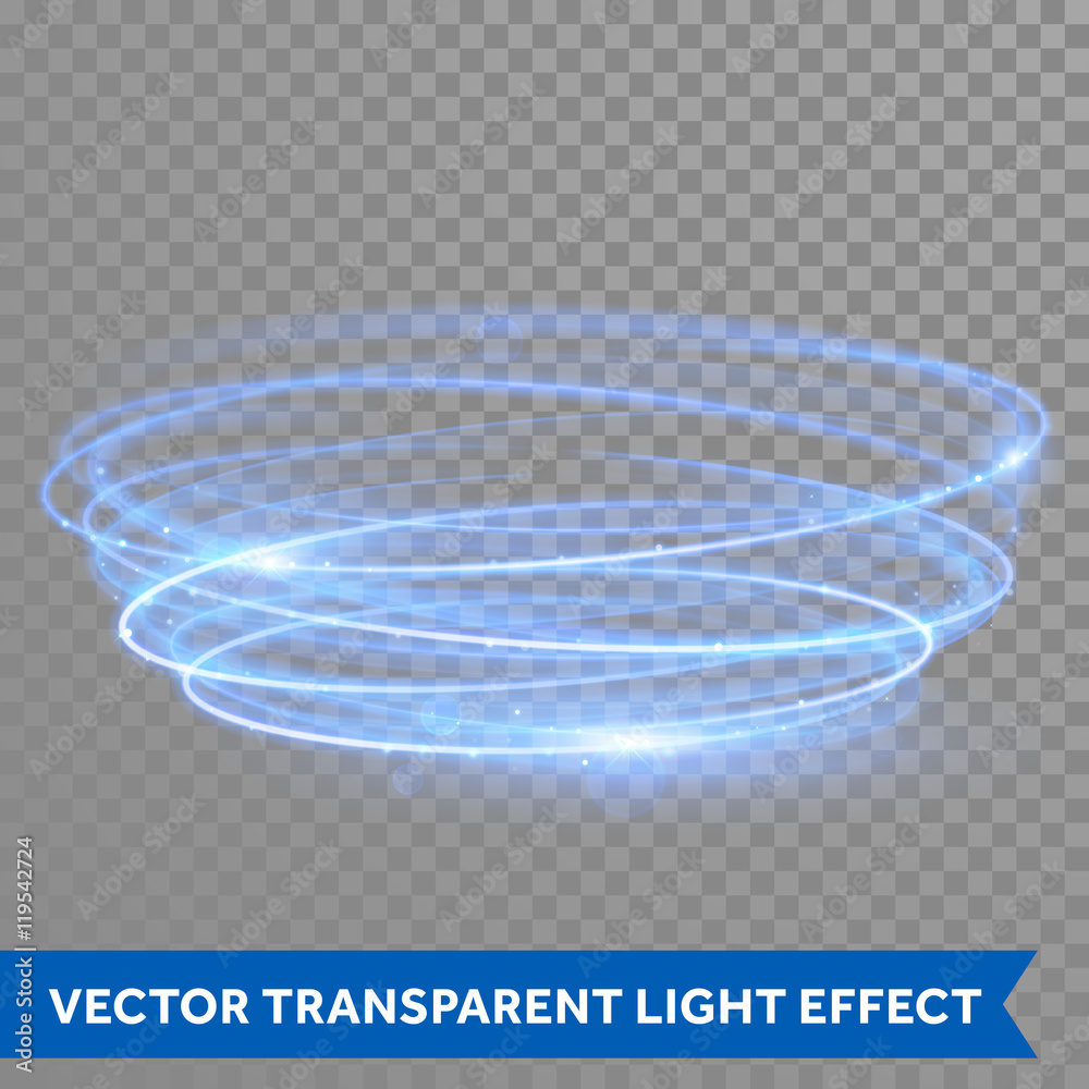 Poster Vector blue circle light with tracing