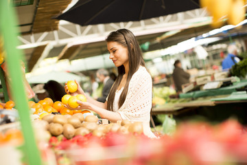 Young woman on the market