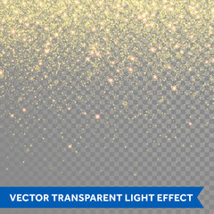Vector gold glitter particles background effect