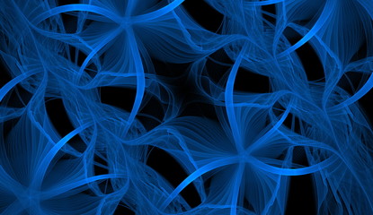 grey fractal jellyfish on a black background