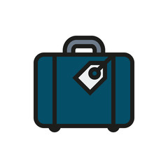 luggage icon on white background