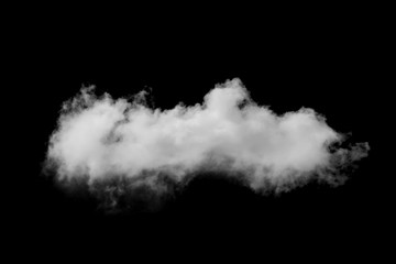 Single white cloud isolated over black background