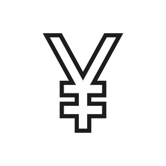 Obraz premium Chinese yuan icon on white background