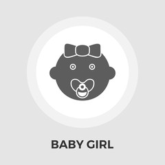 Baby girl Icon Vector. Flat icon isolated on the white background. Editable EPS file. Vector illustration.