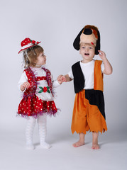 children playing role on carnival