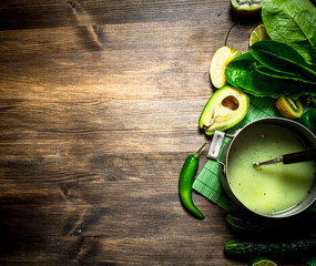 Green food. Natural juice from vegetables and fruits.